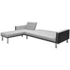 vidaXL Corner Sofa Bed Fabric 85.8"x61"x27.2" Black and Gray
