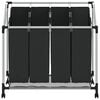 Laundry Sorter with 4 Bags Black Gray