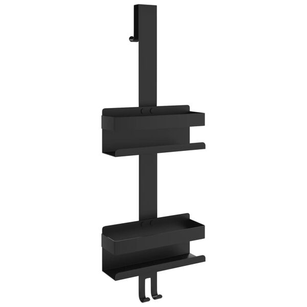 vidaXL Hanging Shower Caddy Matt Black 304 Stainless Steel Standard