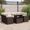 vidaXL Garden Sofa Set Brown PE rattan Large Adjustable Armrests
