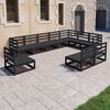 vidaXL Garden Lounge Set Black Solid Pine Wood Large Modular Rustic