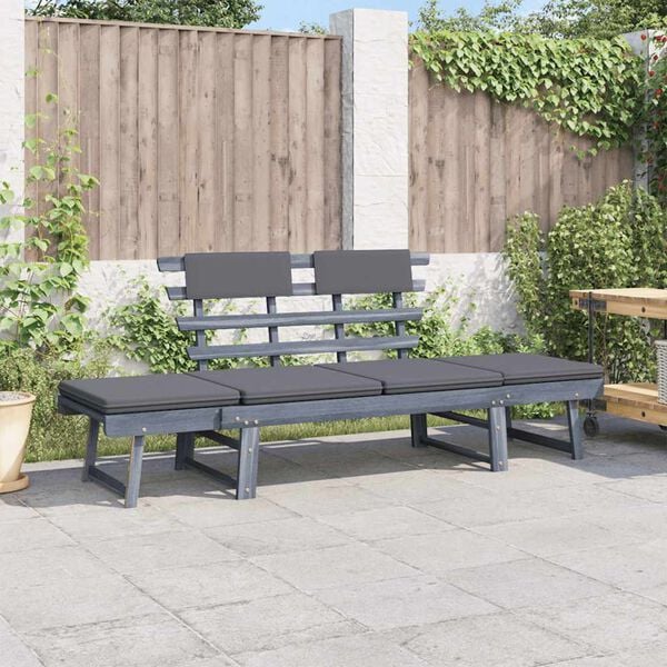 vidaXL Garden Bench Dark grey Solid Acacia Wood with grey wash finish