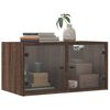 vidaXL Wall Cabinet Set of 2 Brown oak Engineered wood, glass
