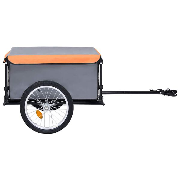 vidaXL Bike Trailer Gray and Orange 143.3 lb