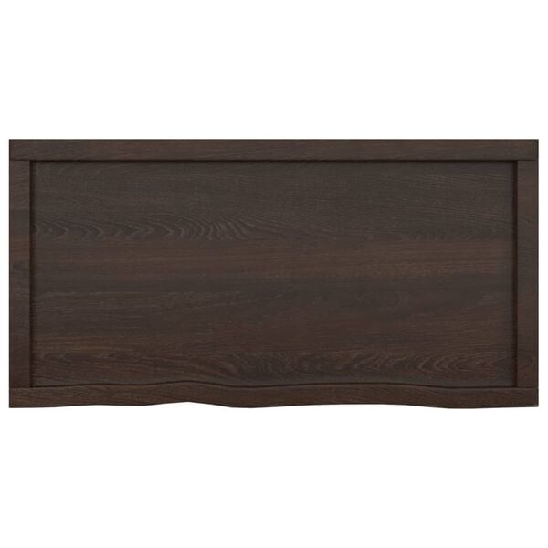vidaXL Bathroom Countertop Dark Brown 39.4 x 19.7 x (0.8-1.6) " Treated Solid Wood