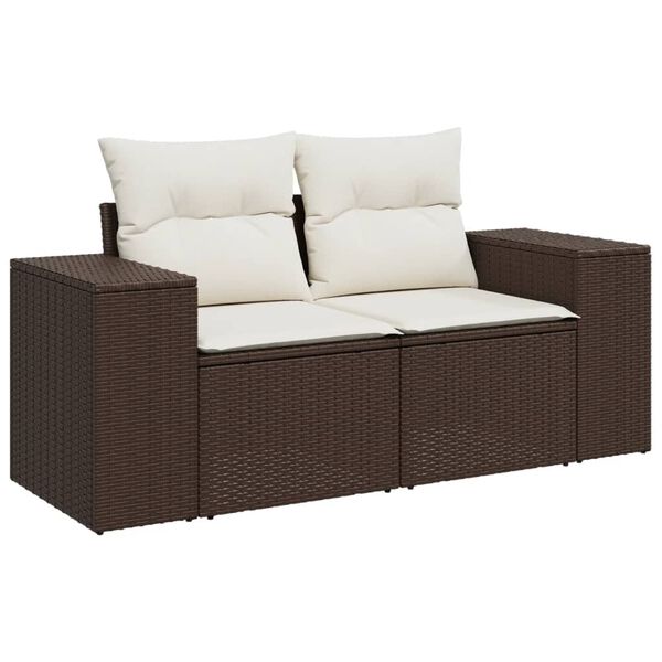 vidaXL Garden Sofa Set Brown PE Rattan Large Modular Garden Sofa Set