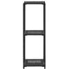 vidaXL Storage Shelf Black Poly rattan Compact Storage Shelf Square