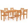 vidaXL Garden Dining Set Warm brown Solid Teak Wood Large Stackable