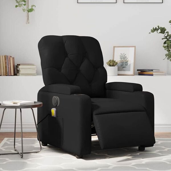 vidaXL Electric Massage Recliner Chair Black