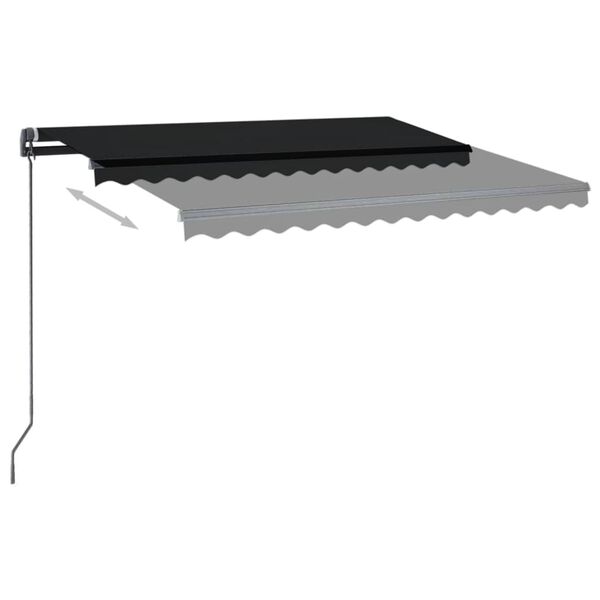 vidaXL Retractable Awning Anthracite Powder-coated aluminum, iron, polyester