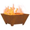 vidaXL Fire Pit Brown 23.62 x 23.62 x 11.81 in Steel