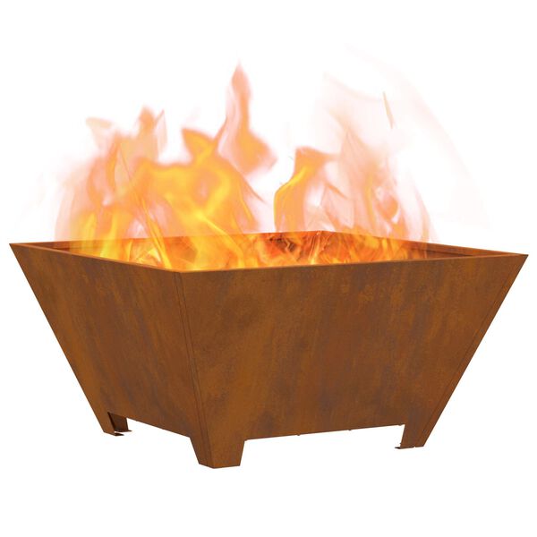 vidaXL Fire Pit Brown 23.62 x 23.62 x 11.81 in Steel