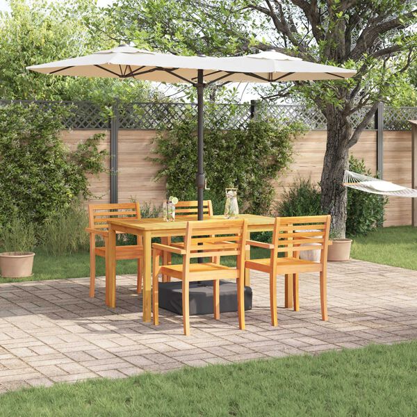 vidaXL Garden Dining Set 5 pcs Brown solid acacia wood