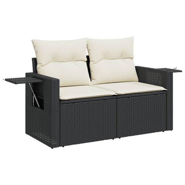 vidaXL Garden Sofa Set Black, Cream white