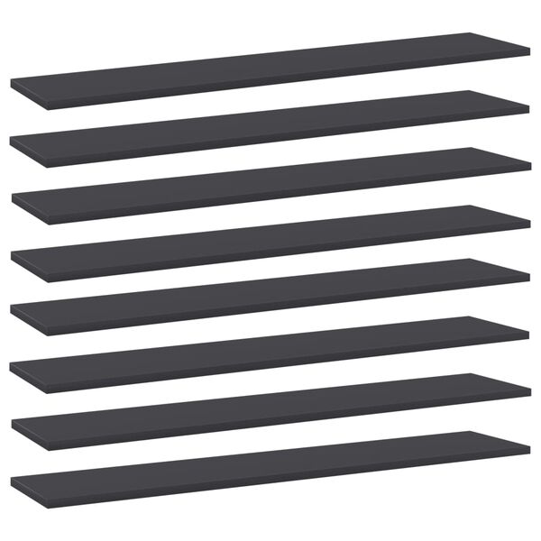 vidaXL Shelf Set of 8 Grey Engineered wood Standard Simple Shelf