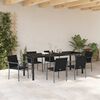 vidaXL Garden Dining Set 7 pcs Black and Grey PE Rattan
