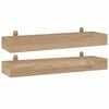 vidaXL Wall Shelf Teak Solid Teak Wood 23.6 in Wall Mounting Rustic