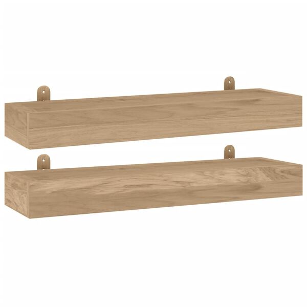 vidaXL Wall Shelf Teak Solid Teak Wood 23.6 in Wall Mounting Rustic