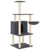 vidaXL Cat Tree Dark Grey Engineered wood, Plush, Sisal Tall Cat Trees