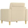 vidaXL Sofa Chair Cream Fabric (100% polyester), Metal, Textilene Single