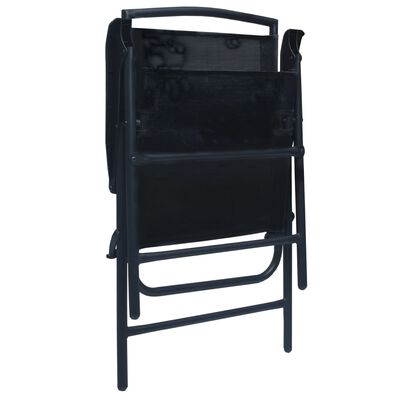 vidaXL Folding Patio Chairs 2 pcs Texilene Black