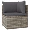 vidaXL Garden Lounge Set Grey PE rattan, powder-coated steel, polyester, PVC