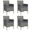 vidaXL Garden Dining Set Grey, Black