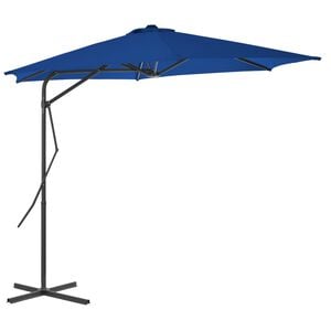 vidaXL Garden Parasol Blue Polyester, Steel Large Rotatable
