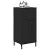 vidaXL Bathroom Cabinet with Drawer Black 15.55 x 14.17 x 34.65 in