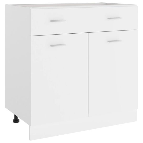 vidaXL Drawer Bottom Cabinet White Engineered wood Drawer Bottom Cabinet