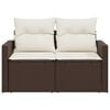 vidaXL Garden Sofa Brown and cream white
