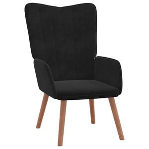 vidaXL Chill-Out Chair Black Velvet Standard Simple Armchair