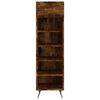vidaXL Shoe Cabinet Smoked oak Engineered wood, iron, faux leather Medium
