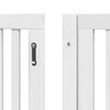 vidaXL Dog Gate Set of 8 White Poplar wood 252 in total length