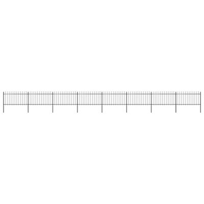 vidaXL Garden Fence with Spear Top Steel 535.4"x39.4" Black