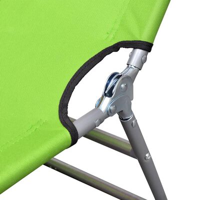 vidaXL Folding Sun Lounger Powder-coated Steel Apple Green