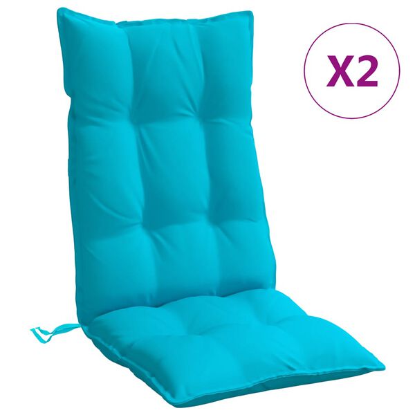 vidaXL Highback Chair Cushion Set of 2 Turquoise
