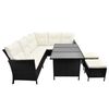 vidaXL Outdoor Dining Set Black and Cream