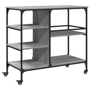 vidaXL Kitchen Trolley Gray Sonoma 39.4"x17.7"x35.2" Engineered Wood
