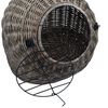 vidaXL Cat Carrier Grey and black Natural willow, iron 19.7x16.5x15.7 in