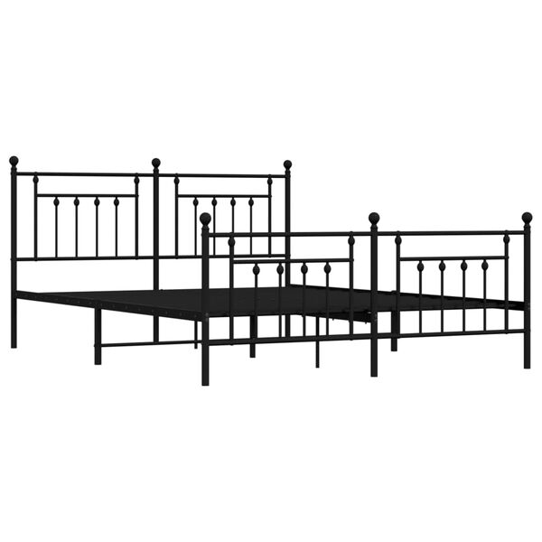 vidaXL Bed Frame Black Steel Super King Bed Frame Rectangular