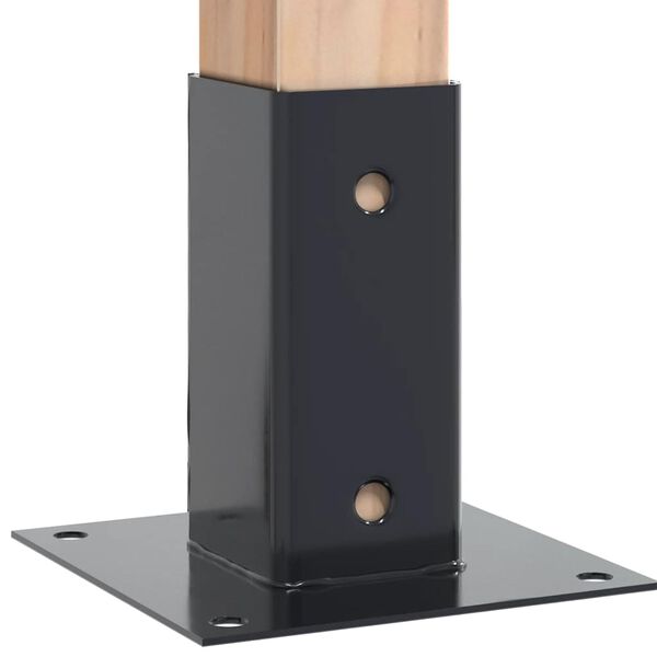 vidaXL Post Bases Square 12 pcs Anthracite 2.40x2.40" Powder-coated Steel