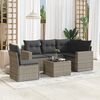 vidaXL Garden Sofa Set Grey PE Rattan Large Adjustable Feet