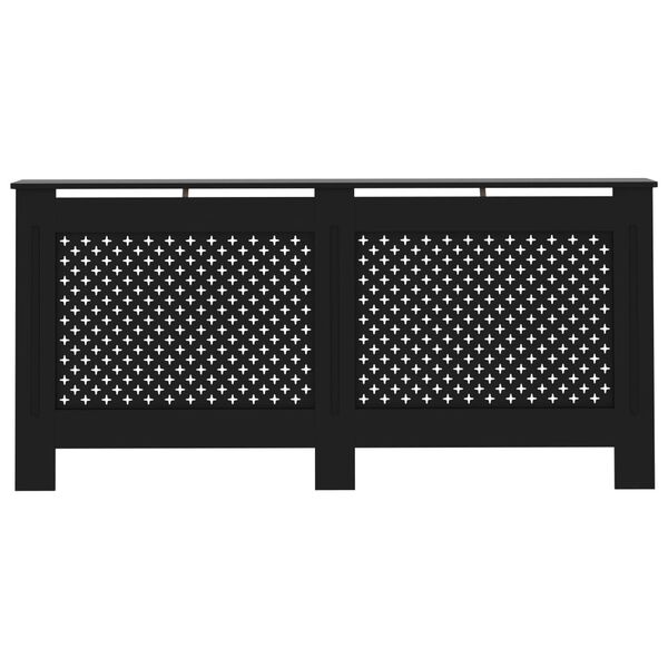 vidaXL Radiator Cover Black 67.7"x7.5"x32.1" MDF