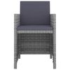 vidaXL Garden Dining Set Grey PE Rattan, Glass, Powder-Coated Steel Medium