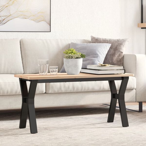 vidaXL Coffee Table Leg Black Powder-Coated Steel Medium