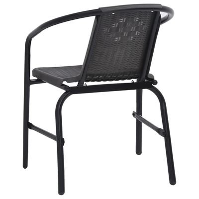 vidaXL Garden Chairs 8 pcs Plastic Rattan and Steel 242.5 lb