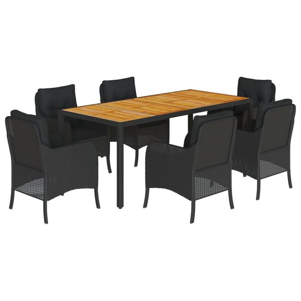 vidaXL Garden Dining Set Black