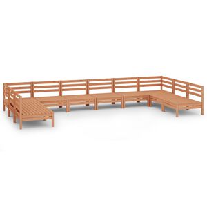 vidaXL Garden Lounge Set Honey Brown Solid Pine Wood Large Modular