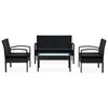 vidaXL Garden Sofa Set Black